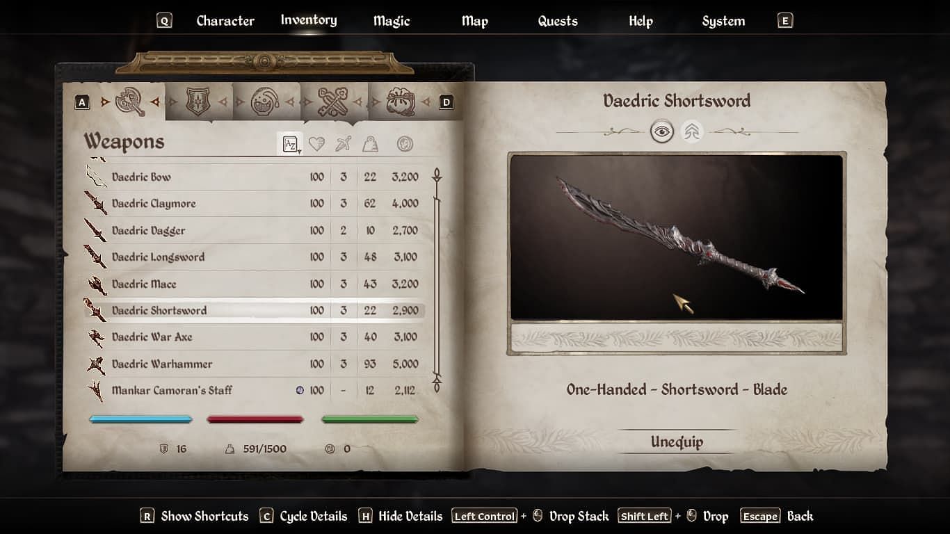 Shortswords (Image via Sportskeeda || Bethesda Softworks)